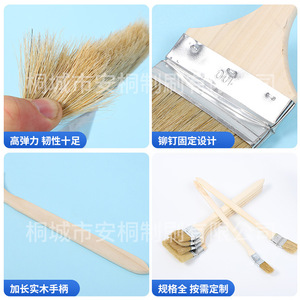 Custom Made Angle Sash Paint <b>Brush</b> Pure Pig Bristle Long Handle Industrial Marine Use OEM Customizable - Product Image 4