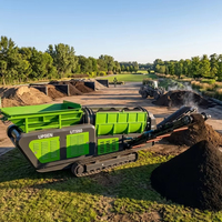 Cribleuse mobile robuste sur chenilles UTS50 UPSEN avec moteur PLC et roulement 380V pour compost et terre de surface