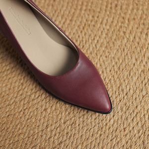 <span class=keywords><strong>Scarpe</strong></span> da donna in vera pelle di alta qualità 2025 Design conciso a molla pump per feste eleganti a punta da 6.5cm <span class=keywords><strong>tacco</strong></span> alto <span class=keywords><strong>viola</strong></span> - Product Image 6