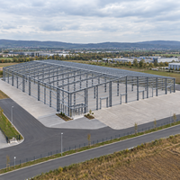 Bâtiment préfabriqué en acier résistant au feu EN S355 avec panneaux en laine minérale pour entrepôt, atelier et bureau