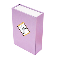 Incroyable parfum uae laxury carré arabe violet étiquette métallique arabe dubai arabie saoudite emty rigide flip magnétique boîte de parfum
