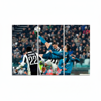 Cristiano Ronaldo Art Deco Panel Gedrucktes Fußball-Poster für Heimdekoration SET aus 3 LEINWANDKUNSTWERKEN mit AUFHÄNGFUNKTION