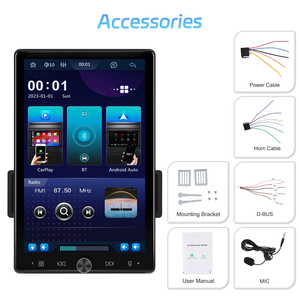Podofo 10.4 Inch 1 Din <b>Car</b> MP5 <b>Player</b> Wireless CarPlay Android Auto Rotated IPS Vertical Screen USB/AUX/TF SWC MIC Autoradio - Product Image 6