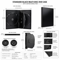 Boîtier DVD Quad Noir 14 mm, Boîte de Rangement en Plastique pour 4 Disques avec Double Plateau Rabattable pour Séries TV et Épisodes – Vente en Gros