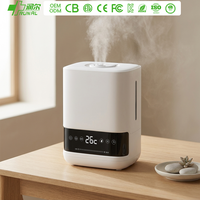 RUNAL Humidificateur ultrasonique intelligent avec lumière LED noire, réservoir de 6 L, brume chaude, contrôle par application Wifi, certifié KC CE RoHS