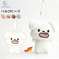 Porte-clés en peluche doux UYEAH OEM/ODM, chiot ou ours de dessin animé, cadeau personnalisé avec logo, mascotte animale moelleuse, jouet en peluche pour chien