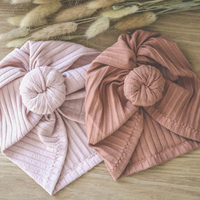 Offre Spéciale hiver chaud beignet noeud nouveau-né bébé enfants chapeaux tricoté bonnets chapeaux Bonnet enfants Turban chapeau tête enveloppement