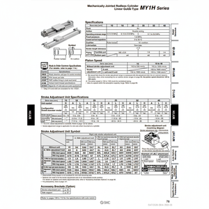 SMC นิวเมติกส์ MY1H16G-150L กระบอกไม่มีก้านผลิตภัณฑ์ที่เชื่อมโดยใช้กลไก - Product Image 1