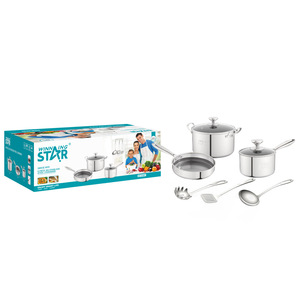 Winning Star 8-Piece Stainless Steel Cookware <b>Set</b> With Lids And Utensils For Home Cooking - Product Image 1