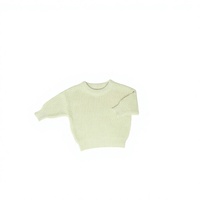 Pull décontracté unisexe pour enfants en coton respirant et écologique, tricot plat simple couche à manches longues pour l'automne