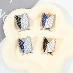Anime giapponese attacco alla spilla in smalto titano Eren Jaeger Mikasa Ackerman Jiyuu No <span class=keywords><strong>Tsubasa</strong></span> Cartoon spilla distintivo regalo all'ingrosso - Product Image 5