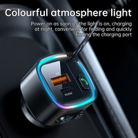 Pemancar FM tanpa kabel mobil, adaptor daya 30W, pemutar MP3, pengisi daya mobil USB ganda, pengisian cepat PD, tahan api, pemancar FM