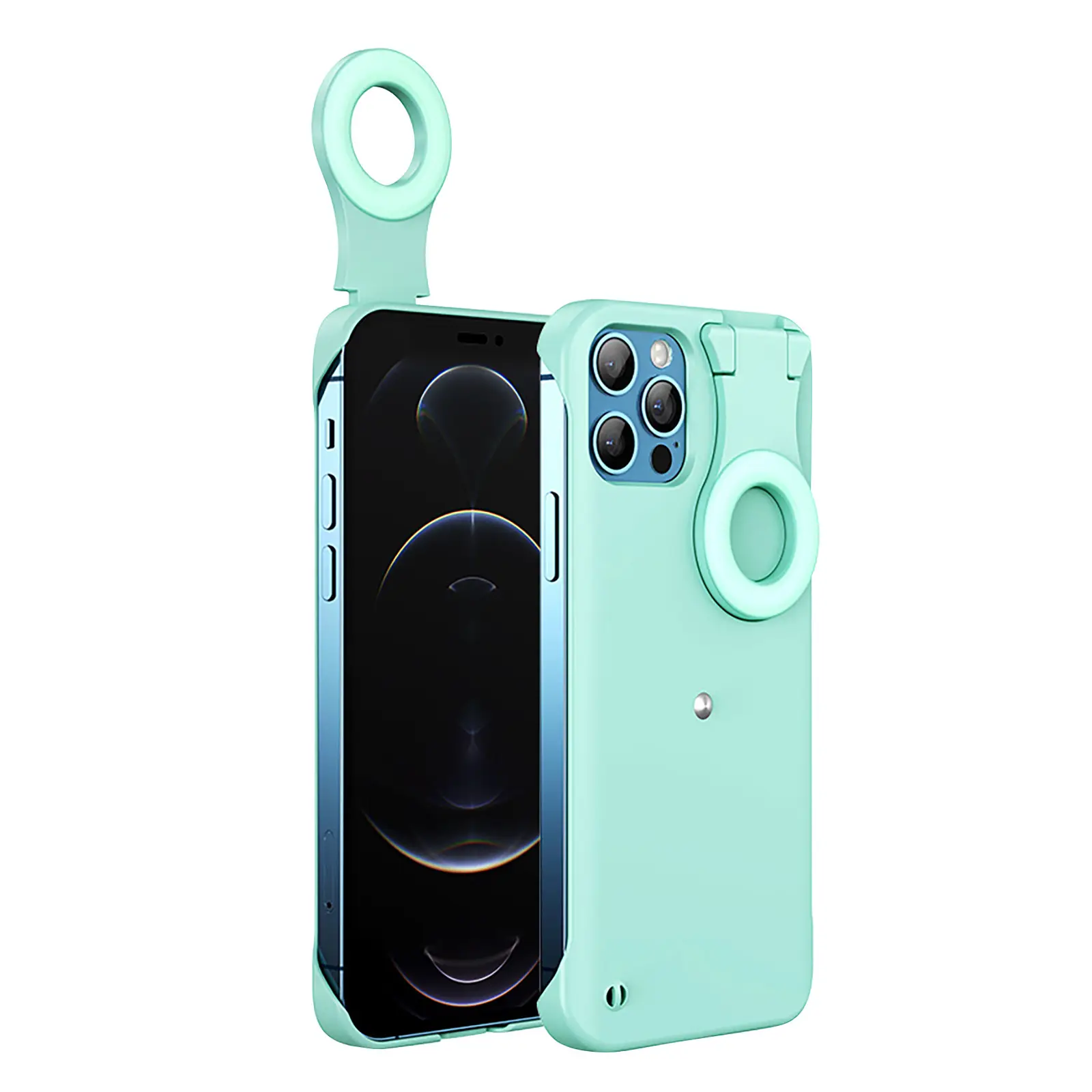 LED Selfie Light Up Camera Ring Phone Case for iPhone 12 11 Pro Max XS Max X XR 8 7 Plus 6 6S Case With Flash Light