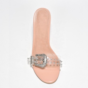 Women Bling Diamonds Buckles Sandals Sexy Dress Stiletto High <b>Heels</b> Open Toe on Mules PVC Shoes - Product Image 5