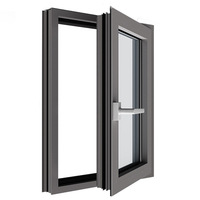 Fenêtre à battant verticale à double vitrage en alliage d'aluminium, verre trempé, acier inoxydable, isolation thermique, store enrouleur