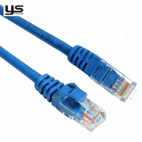 Kabel Patch Ethernet RJ45 Cat5e 24AWG Tanpa Kabel Tambahan, Konektor Transparan Kontak Emas untuk Pengkabelan Jaringan Rak Pusat Data
