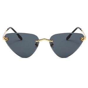 Lunettes de soleil sans monture à verres dégradés colorés, nouvelle collection, avec logo personnalisé, protection UV400, monture en alliage, forme triangulaire, pour hommes et femmes - Product Image 3