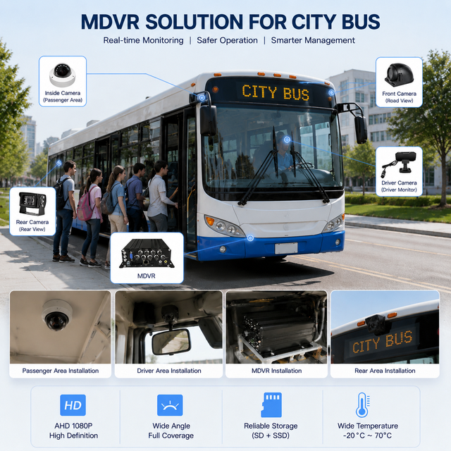 AI 8CH MDVR  GPS 4G WIFI Vehicle Dvr ADAS DMS Bsd Blind Spot Detection Passenger Counting  Fleet Management System