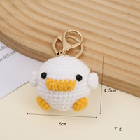 Porte-clés mignon fait main en crochet, lapin ou dinosaure, pendentif animal doux pour sac et cadeau