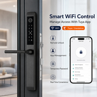 Serrure de porte intelligente mince en aluminium avec empreinte digitale, Wi-Fi Tuya, OEM/ODM, vente en gros
