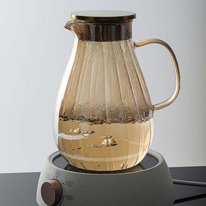 Hxglass thủy tinh borosilicate cao hổ phách nước ấm đun nước 1800ml sữa lớn Jug nước trái cây đèn lồng hình dạng nước bình jarra de vidro - Product Image 5