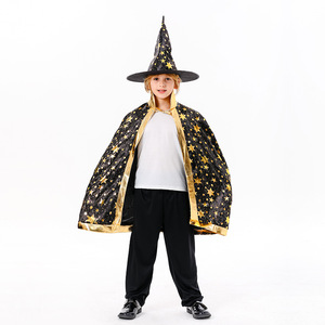 MADESHINE Conjunto de Capa y Sombrero de Bruja Estrella Roja para Halloween, Decoraciones para Fiestas Infantiles, Disfraz de Mago, Accesorios de Cosplay - Product Image 3