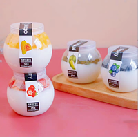 Bouteille Transparente de 160ml 210ml, Emballage Alimentaire, Pot Rond en Plastique pour Lait, Yaourt, Crème Glacée, Gelée, Pudding, Miel, Mousse, avec Couvercle