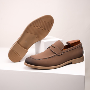 Mocasines de color claro para hombre, zapatos informales de cuero, estilo británico, sin cordones, de cuero genuino, de gamuza, a la moda, cómodos y elegantes - Product Image 6