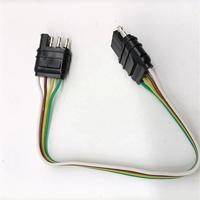 Connecteur de câblage de remorque à 4 broches, 4 voies, 4 pointes, noir, 18AWG, cuivre nu, isolation PBT, longueur personnalisée
