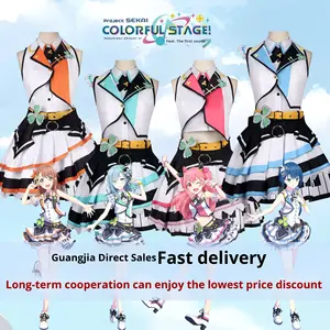 Disfraz de <span class=keywords><strong>cosplay</strong></span> de Haruka Kirigaya y Airi Momoi de World Plan cos PJSK MORE MORE JUMP, ropa para mujer en stock - Product Image 5