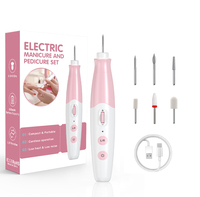 Machine à ongles électrique portable rechargeable, type C, avec fonction marche/arrêt, personnalisable avec logo, pour salon de manucure