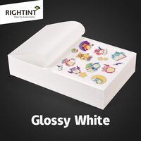 Impression laser Papier autocollant brillant PET blanc brillant A4
