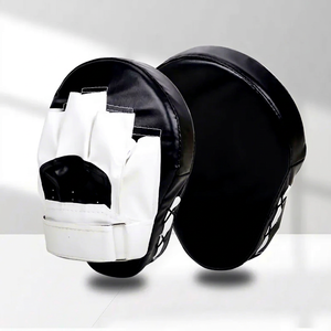 Mitaines de boxe professionnelles en cuir PU pour adultes, pour l'entraînement et la pratique des arts martiaux, noir et blanc - Product Image 1