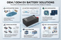 Paket Baterai Lithium LiFePO4 60V 52Ah Kapasitas Tinggi Daya Tahan Lama untuk Kendaraan Listrik, Golf Cart, Kendaraan Utilitas OEM ODM