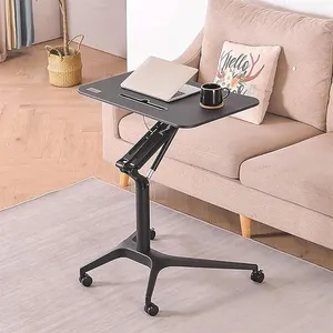 Special Decorative Portable Wooden Desktop Manual Pneumatic Height Adjustable Lifting Table