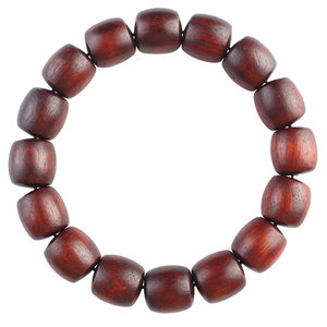Pulsera de Madera de Sándalo Sangriento de Zambia, Cuentas de Barril de 13mm, Madera de Palisandro Africana, Joyería Budista Coleccionable, Uso Diario para Hombres y Mujeres - Product Image 5