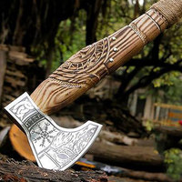 Hache Viking artisanale, nouveau design magnifique, manche en bois, tête en acier, couleur personnalisable et 100% de haute qualité, hache Viking pour l'extérieur