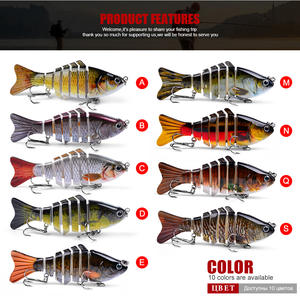 Leurre de pêche multi-sections, appât dur artificiel pour carpe, 10 cm, 15,5 g, multi-articulé en plastique pour basse - Product Image 6