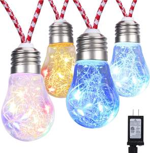 Guirlande lumineuse à <span class=keywords><strong>LED</strong></span> <span class=keywords><strong>avec</strong></span> corde de chanvre vintage Imperméable à l'eau Design extérieur Ampoules incassables Lumière décorative Lumières de Noël pour arbre - Product Image 6