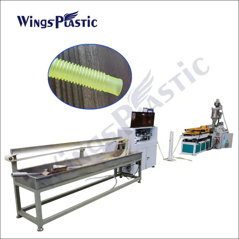 Automatisering Plastic Enkelwandige Gegolfde Buismachine Shisha Flexibele Gegolfde Pijpmachine Kunststof Pijp Extrusie Machine