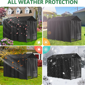 Outdoor Dog Kennel <b>Cover</b> Full Coverage with Transparent PVC <b>Window</b> and Breathable Mesh for Multiple Brands of Kennels Only <b>Cover</b> - Product Image 5