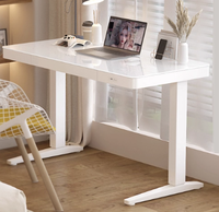 Mesa elevadora eléctrica de vidrio templado, ergonómica, duradera, de acero, automática, minimalista, escritorio de oficina, escritorio de estudio inteligente