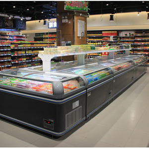 Coffre de congélateur commercial à île à température unique pour supermarché pour le stockage de boulettes de crème glacée <span class=keywords><strong>congel</strong></span>ées - Product Image 5