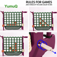 YumuQ Ensemble de jeu de jardin 3-en-1 géant en PE avec logo personnalisé, jeu de 4 en ligne et Connect 3, avec sac de transport et tissu en maille pour enfants et adultes