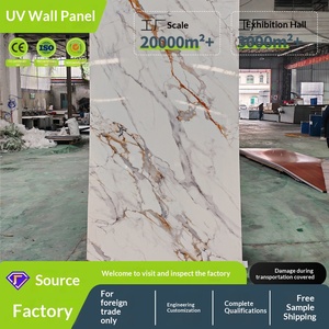 Export Stone Plastic <b>Paint</b>-Free Board Printing Light Luxury Gilding Slate Pattern Fireproof Background Wall UV Board Marble - Product Image 1