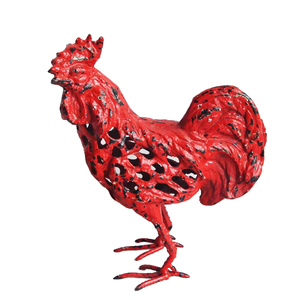 Patung hewan besi cor buatan, patung Ayam Jantan logam antik untuk Dekorasi Taman dan Rumah - Product Image 1