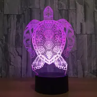 Rùa 3D Illusion Cảm Ứng LED Ánh Sáng Ban Đêm 7 Thay Đổi Màu Sắc Acrylic Trang Trí Nội Thất Quà Tặng USB Bảng Đèn