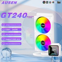 Refroidisseur d'eau pour processeur intelligent tout-en-un GT360 avec écran numérique, ventilateur ARGB, contrôle de la vitesse PWM pour boîtiers d'ordinateur