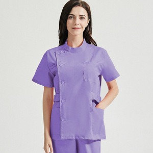Conjuntos de Uniformes Médicos para Dentistas, Estomatólogos y Enfermeras, Ropa Quirúrgica de Manga Corta para Mujer, Tela Dobby de Poliéster/Algodón, Lavado a Mano - Product Image 4