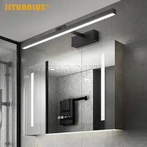 Lampu Vanity LED Hitam 24 Inci, Lampu Vanity Kamar Mandi Modern Dapat Disesuaikan, Lampu Atas Cermin 5500K